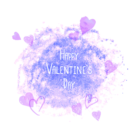 Happy Valentines Day greeting card with pale red watercolor background vector illustration can be used as poster, flyers, invitation, brochure, banners, sale.のイラスト素材