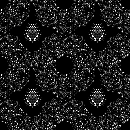 Vector colorful seamless abstract background with floral elements. For wallpaper, pattern fills, web page, surface textures, textile print, wrapping paper.のイラスト素材