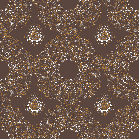 Vector colorful seamless abstract background with floral elements. For wallpaper, pattern fills, web page, surface textures, textile print, wrapping paper.のイラスト素材