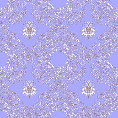 Vector colorful seamless abstract background with floral elements.のイラスト素材