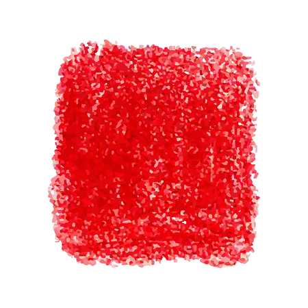 Red detailed vector backdrop with crayon scribble texture. Abstract stain isolated on white background design template for poster, card, banner, flyers, invitation, brochure and sale.のイラスト素材