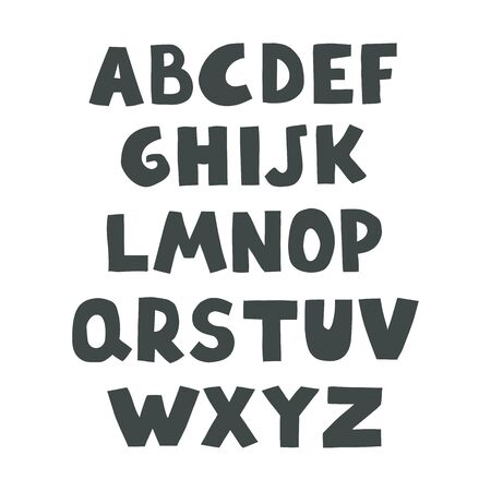 Vector cute alphabet for kids. Can be used as elemets for your design for greeting cards, nursery, poster, card, birthday party, packaging paper design, baby t-shirts printsのイラスト素材