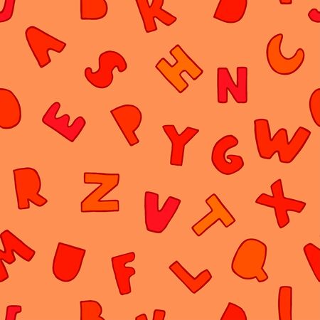 Vector seamless background with colorful letters. Alphabet. Can be used for wallpaper, pattern fills, web page, surface textures, textile print, wrapping paperのイラスト素材
