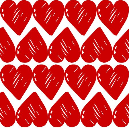Vector seamless pattern with hearts shape in a modern style. Happy Valentines day illustration. For wallpaper, pattern fills, web page, textures, textile, wrapping paperのイラスト素材