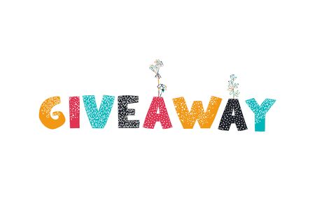 Vector illustration with hand-drawn lettering. Giveaway. Calligraphic design for banners.のイラスト素材