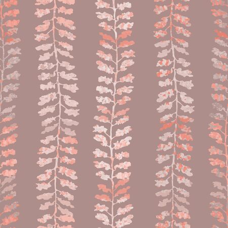 Vector seamless background with colorful watercolor illustration of stripe of herbs or plants. Can be used for wallpaper, pattern fills, web page, surface textures, textile print, wrapping paperのイラスト素材