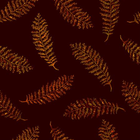 Vector seamless background with colorful watercolor illustration of herbs, plants. Can be used for wallpaper, pattern fills, web page, surface textures, textile print, wrapping paperのイラスト素材