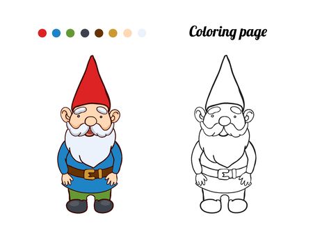 Illustration of cute garden gnome.のイラスト素材