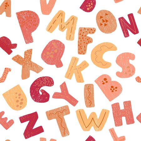 Vector seamless  with colorful Alphabet.のイラスト素材
