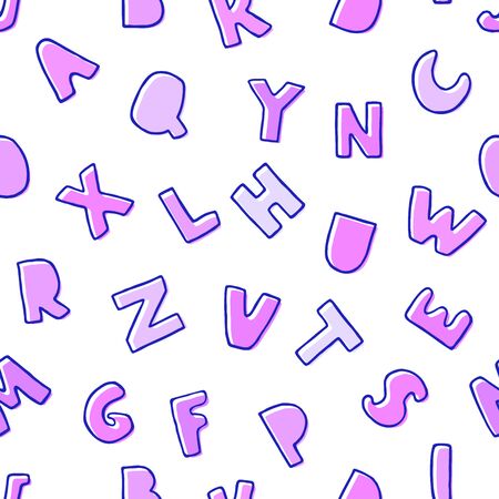 Vector seamless  with colorful Alphabet.のイラスト素材