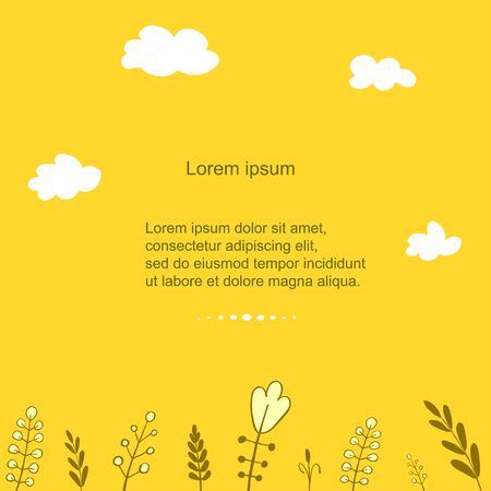 Vector colorful floral template. Hand draw frame. Doodles. Can be used for invitation, greeting card, poster, bannerのイラスト素材