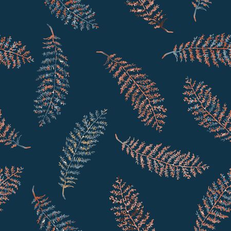 Vector seamless background with colorful watercolor illustration of herbs, plants. Can be used for wallpaper, pattern fills, web page, surface textures, textile print, wrapping paperのイラスト素材