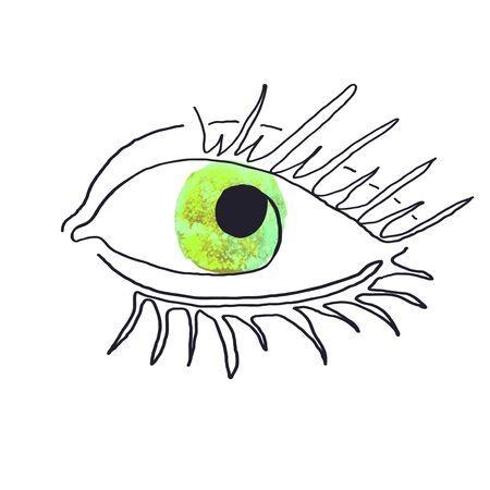 Vector modern poster with illustration of eye one line. Scandinavian Style. For wallpaper, posters, textile print, greeting card template, social media post,のイラスト素材