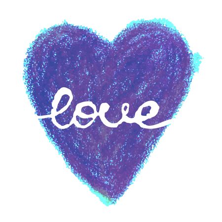 Vector illustration with hand-drawn lettering and heart. love. Calligraphic design. Can be used for t-shirt print, invitation, greeting card, posters, bannersのイラスト素材