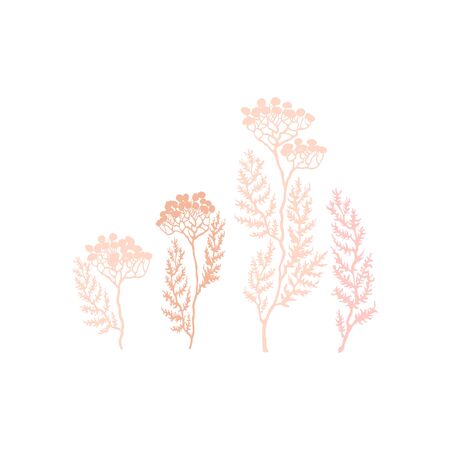 Vector collage modern poster with illustration of plant. Scandinavian Style. For posters, textile print, greeting card template, social media post,のイラスト素材