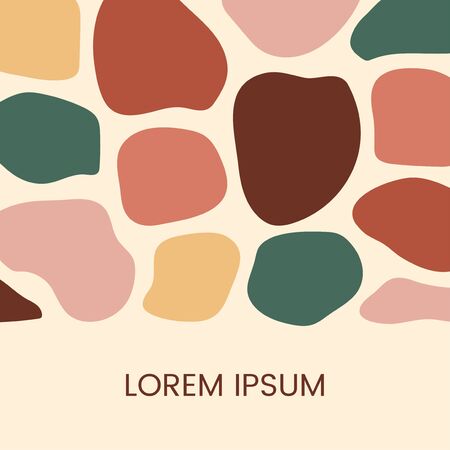 Vector colorful template with abstract elements. Hand draw frame. Use it as invitation, greeting card, poster, banner, Social Media design post, flyer, cover, placard, brochure and other graphic designのイラスト素材