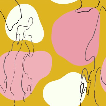 Vector modern seamless pattern with colorful hand draw abstract elements, doodles. Use it for wallpaper, textile print, pattern fills, web page, surface textures, wrapping paper, design presentationのイラスト素材