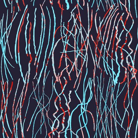 Vector modern seamless background with colorful hand drawn abstract lines, doodles. Use it for wallpaper, textile print, pattern fills, web, surface texture, wrapping paper, design of presentationのイラスト素材