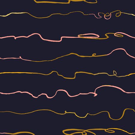 Vector modern seamless background with colorful hand drawn horisontal lines, doodles. Use it for wallpaper, textile print, pattern fills, web, surface texture, wrapping paper, design of presentationのイラスト素材