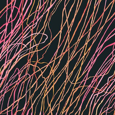 Vector modern seamless background with colorful hand drawn abstract lines, doodles. Use it for wallpaper, textile print, pattern fills, web, surface texture, wrapping paper, design of presentationのイラスト素材