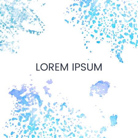 Vector abstract template with blue abstract elements. Hand draw frame. Use it as invitation, greeting card, poster, banner, Social Media design post, flyer, cover, placard, brochure and other graphic designのイラスト素材