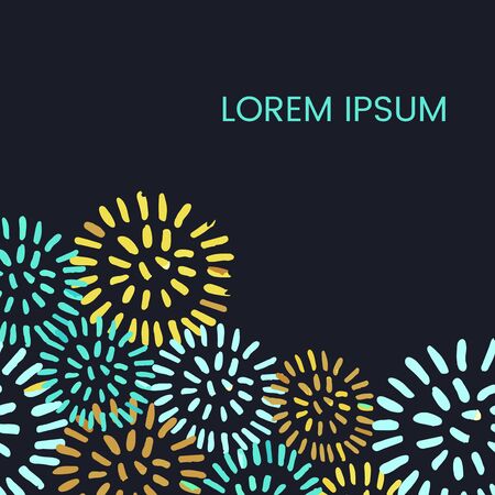 Vector abstract template with round doodles. Hand draw frame. Use it as invitation, greeting card, poster, banner, Social Media design post, flyer, cover, placard, brochure and other graphic designのイラスト素材