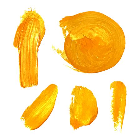 Vector colorful set with oil paint spot background, texture hand drawn illustration. Use it as element for design greeting card, poster, banner, Social Media post, invitation, graphic designのイラスト素材