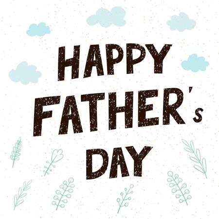 Vector illustration with hand drawn lettering - Happy Father Day. Colorful typography design for postcard, banner, t-shirt print, invitation, greeting card, poster, Social Media post designのイラスト素材