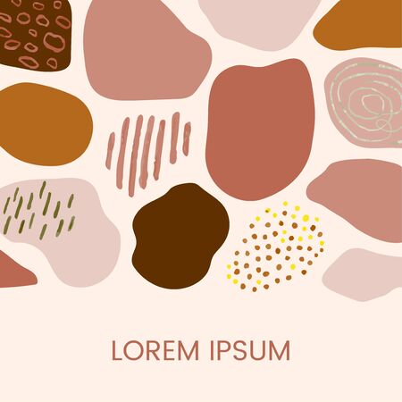 Vector colorful template with abstract elements. Hand draw frame. Use it as invitation, greeting card, poster, banner, Social Media design post, flyer, cover, placard, brochure and other graphic designのイラスト素材
