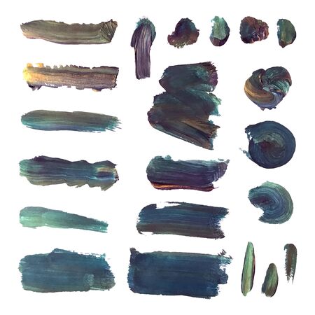 Vector colorful set with oil paint spot background, texture hand drawn illustration. Use it as element for design greeting card, poster, banner, Social Media post, invitation, graphic designのイラスト素材