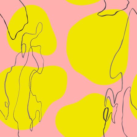 Vector modern seamless pattern with colorful hand draw abstract elements, doodles. Use it for wallpaper, textile print, pattern fills, web page, surface textures, wrapping paper, design presentationのイラスト素材