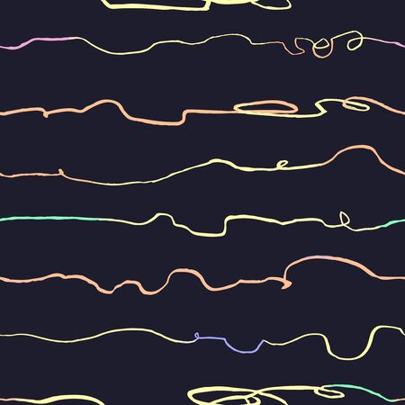 Vector modern seamless background with colorful hand drawn horisontal lines, doodles. Use it for wallpaper, textile print, pattern fills, web, surface texture, wrapping paper, design of presentationのイラスト素材