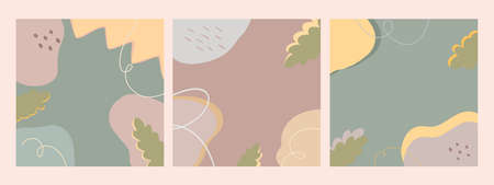Vector colorful set with contemporary modern trendy vector illustrations of abstract background. Hand drawn various shapes and doodle objects.のイラスト素材