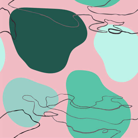 Vector modern seamless pattern with colorful hand draw abstract elements, doodles. Use it for wallpaper, textile print, pattern fills, web page, surface textures, wrapping paper, design presentationのイラスト素材