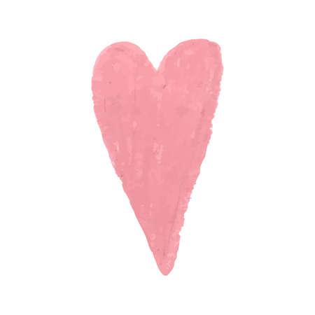 Vector colorful illustration of heart shape drawn with pink colored chalk pastels. Elements for design greeting card, poster, banner, Social Media post, invitation, sale, brochure, other graphic designのイラスト素材
