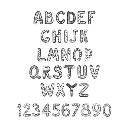 Vector cute alphabet for kids. Can be used as elemets for your design for greeting cards, nursery, poster, card, birthday party, packaging paper design, baby t-shirts printsのイラスト素材