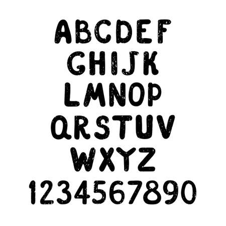 Vector cute alphabet for kids. Can be used as elemets for your design for greeting cards, nursery, poster, card, birthday party, packaging paper design, baby t-shirts printsのイラスト素材