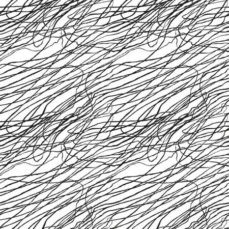 Vector modern seamless background with slate pencil hand drawn abstract lines, doodles. Use it for wallpaper, textile print, pattern fills, web, surface texture, wrapping paper, design of presentationのイラスト素材