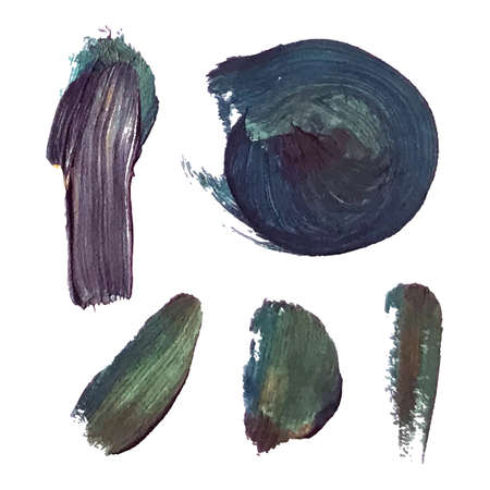 Vector colorful set with oil paint spot background, texture hand drawn illustration. Use it as element for design greeting card, poster, banner, Social Media post, invitation, graphic designのイラスト素材