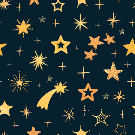 Vector modern colorful seamless background with star shape. Use it for wallpaper, textile print, pattern fills, web page, surface textures, wrapping paper, design of presentationのイラスト素材