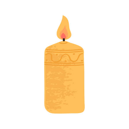 Vector colorful illustration of Christmas candle isolated on white backgroundのイラスト素材