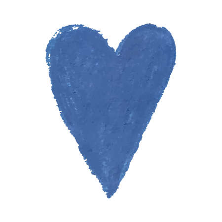 Vector colorful illustration of heart shape drawn with blue colored chalk pastels. Elements for design greeting card, poster, banner, Social Media post, invitation, sale, brochure, other graphic designのイラスト素材