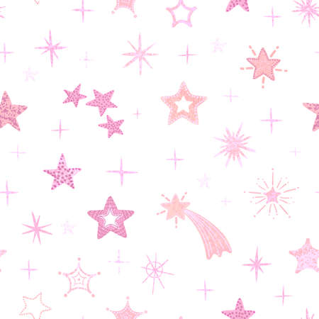 Vector modern colorful seamless background with star shape. Use it for wallpaper, textile print, pattern fills, web page, surface textures, wrapping paper, design of presentationのイラスト素材