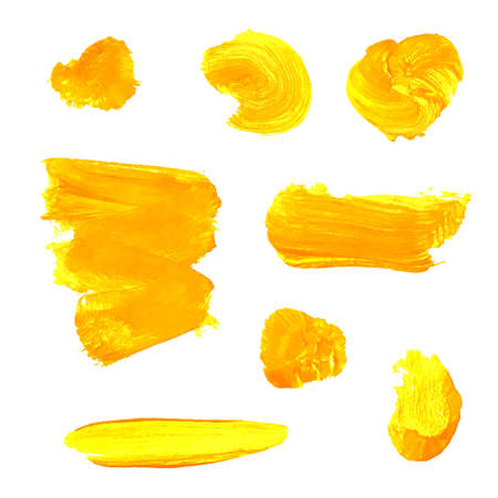 Vector colorful set with oil paint spot background, texture hand drawn illustration. Use it as element for design greeting card, poster, banner, Social Media post, invitation, graphic designのイラスト素材