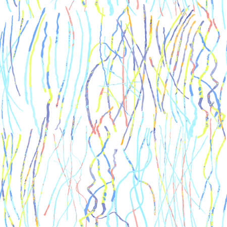 Vector modern seamless background with colorful hand drawn abstract lines, doodles. Use it for wallpaper, textile print, pattern fills, web, surface texture, wrapping paper, design of presentationのイラスト素材