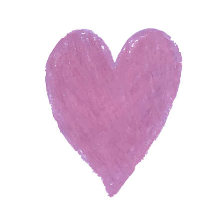 Vector colorful illustration of heart shape drawn with pink colored chalk pastels. Elements for design greeting card, poster, banner, Social Media post, invitation, sale, brochure, other graphic designのイラスト素材
