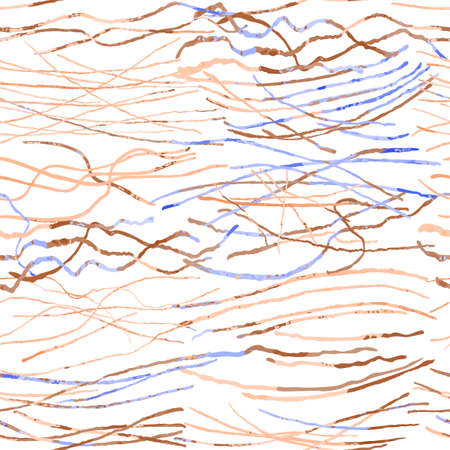 Vector modern seamless background with colorful hand drawn abstract lines, doodles. Use it for wallpaper, textile print, pattern fills, web, surface texture, wrapping paper, design of presentationのイラスト素材