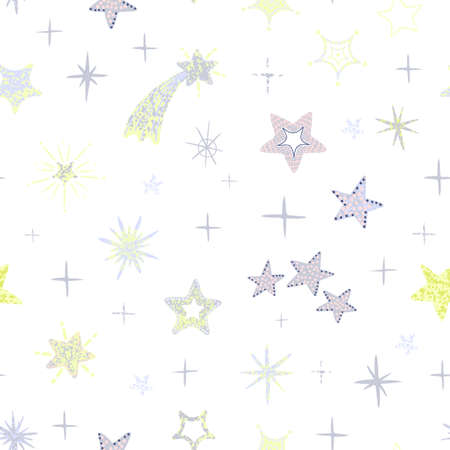 Vector modern colorful seamless background with star shape. Use it for wallpaper, textile print,...
