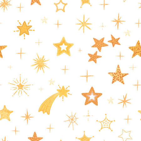 Vector modern colorful seamless background with star shape. Use it for wallpaper, textile print, pattern fills, web page, surface textures, wrapping paper, design of presentationのイラスト素材