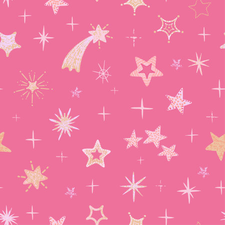 Vector modern colorful seamless background with star shape.のイラスト素材
